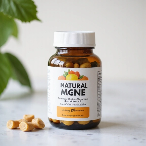 Main product image - Natural supplement bottle displayed in outdoor environment