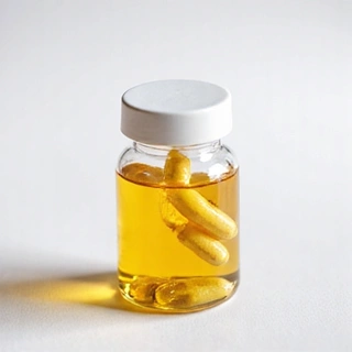 Omega-3 Fish Oil supplement capsules in bottle